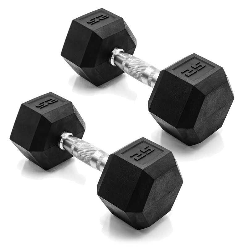 CAP Barbell 50lb Coated Hex Dumbbells, 25x2, Part of 150lb
