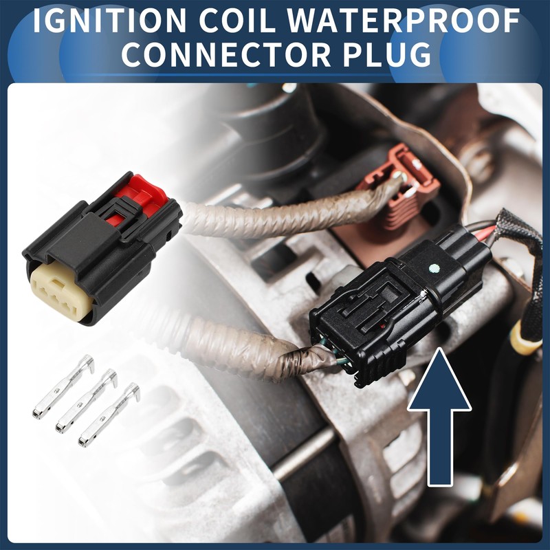 INFINAUTO 3 Pin Ignition Coil Waterproof Connector Plug, 1.5mm Series
