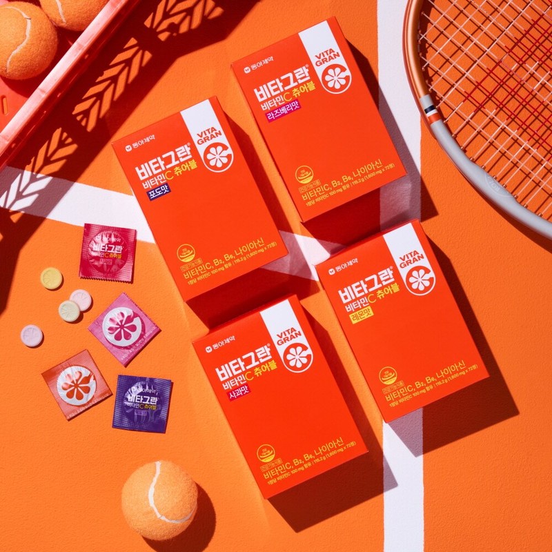 VITAGRAN Vitamin C Chewable 72 Tablets (Lemon, Grape, Apple and