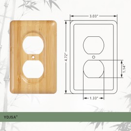 YDJSA Wood Outlet Covers Bamboo Single Duplex Wall Plates for Electrical Outlets, Decorative Outlet Covers