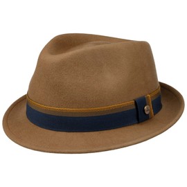 LIERYS Donmalo Trilby Wollhut Fedora Knautschbar Unisex Sommer Winter braun S (54-55 cm)