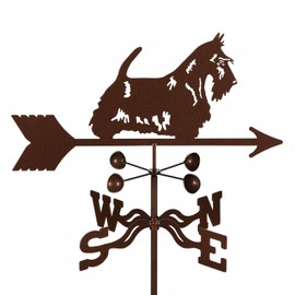 EZ Vane Scottie Dog Weathervane — Deck Mount, Wind Cups, Antique Copper Finish, Steel with Durable Triple Powder Coating, Handcrafted in USA