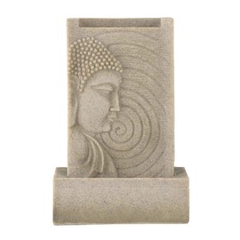ESPIDOO Buddha Outdoor Water Fountain: Stone Carved Oriental-Style Decor with LED Light for Garden, Patio, or Lawn - Tranquil Spiritual Atmosphere Creation for Meditation Enthusiasts