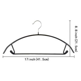 ShgHzz Premium PVC Coating Metal Hangers 20 Pack, Heavyduty, Non Slip Slimline, Suit Jacket T Shirt Hangers, Gold Hooks, Space Saving Clothes Hanger (Black)