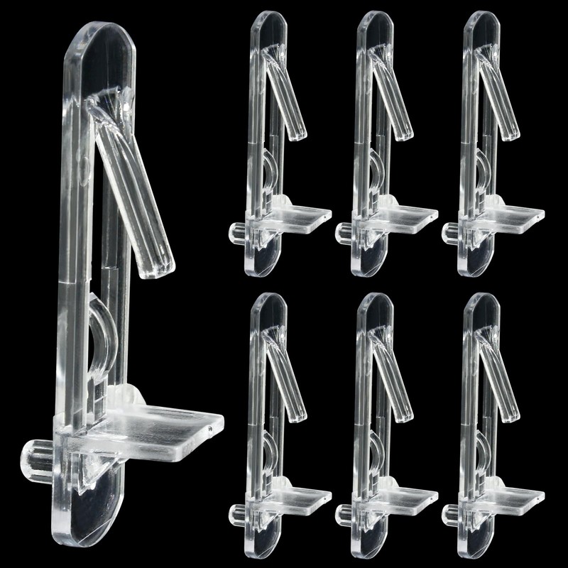 Rierdge 20 Pcs Plastic Locking Shelf Pins 5mm, 5/8” Clear