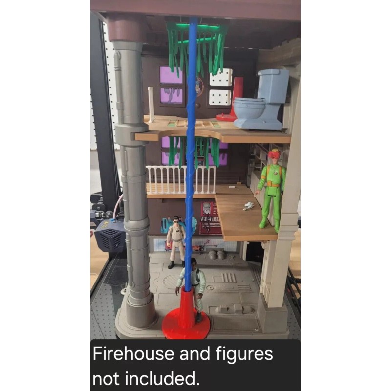 Kenner REPLACEMENT Fire Pole & Base - Spins - 3D