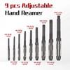 findmall 9 Set High Speed Steel Adjustable Hand Reamers 15/32