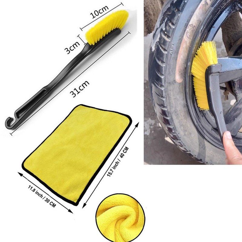 FUKWUNTO Motorcycle Cleaning Kit 11pcs to Clean Motorcycle Engine Tires