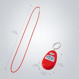 Vocal Announcements in French - Speaking Keyring with Schedule Announcement - Classic Sound Alarm, Large Buttons for Seniors/Visually Impaired - Includes Leather Collar (Red)