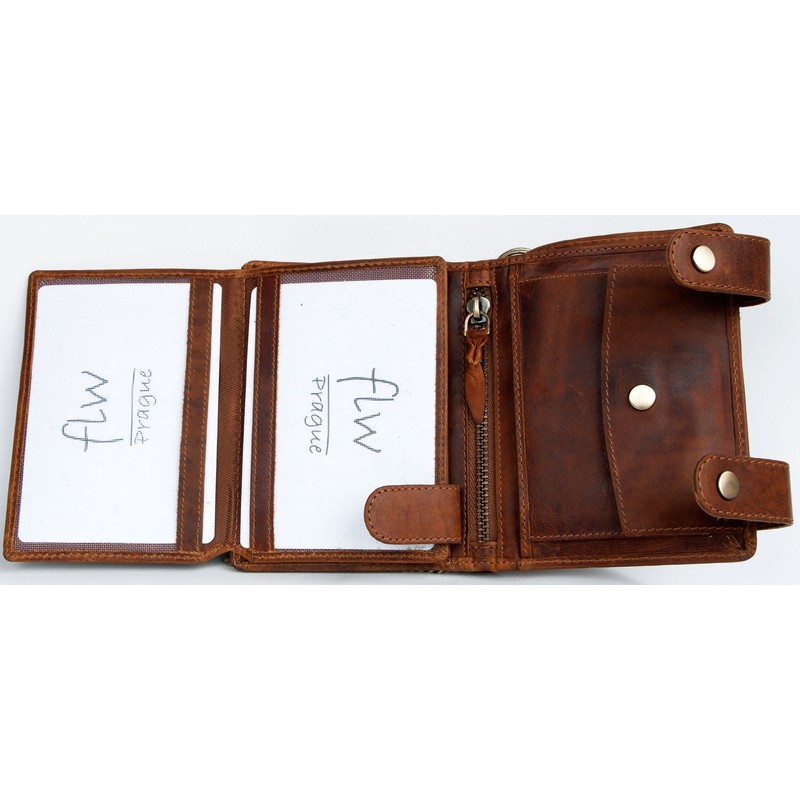 Large Biker's Pure Leather Wallet with Metal Chain