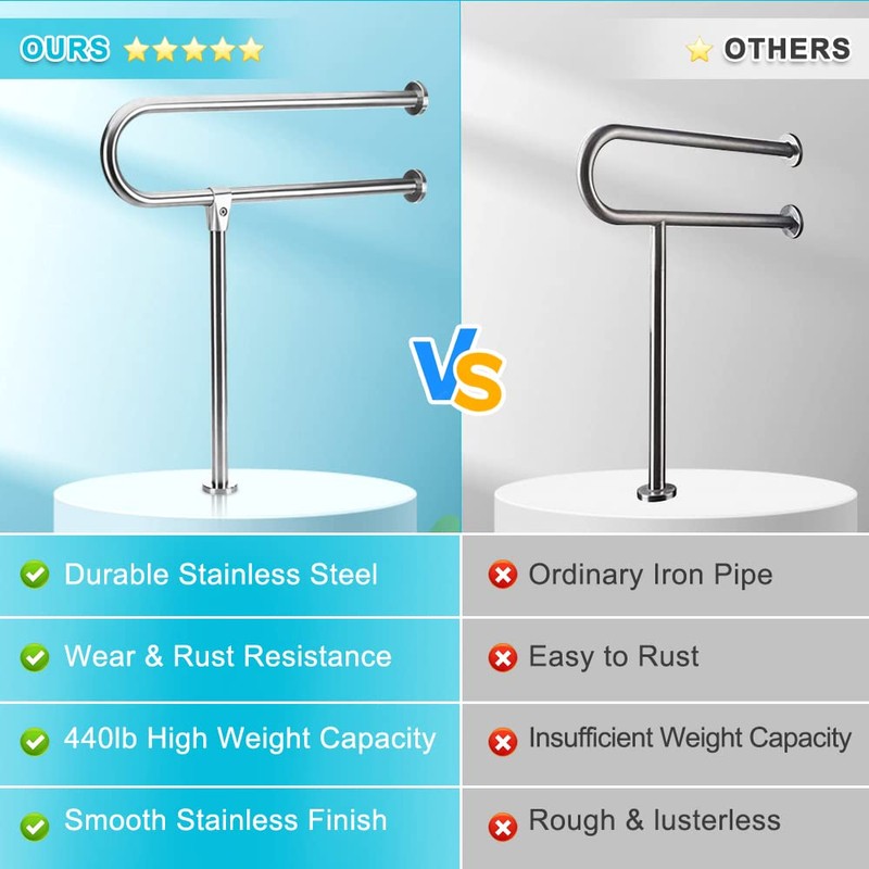 Handicap Grab Bars Rails 30-Inch Toilet Handrails Bathroom Safety Bar