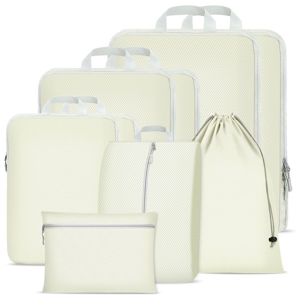 Compression Packing Cubes Set, Ultralight Expandable Travel Organizers for Carry