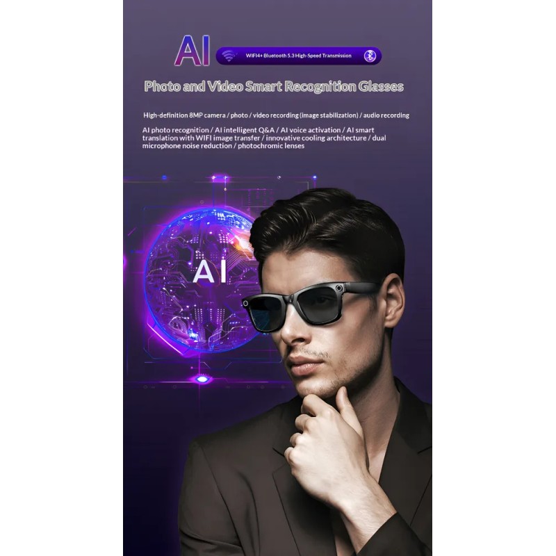 Gafas Inteligentes Ai, Cámara De Alta Definición, Traducción