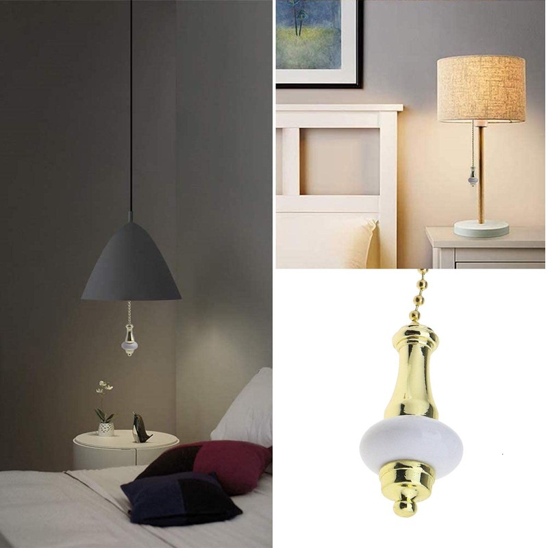 eMagTech 2pcs Ceiling Light Fan Switch Pull Cord Weight Handle