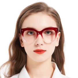 WEMOOTANTS Reading Glasses 2.75 Women Big Square Red Readers 100 125 150 175 200 225 250 275 300 350 400