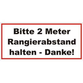 easydruck24de Sticker Please Keep 2 Metres Manoeuvring Distance – Thank You! 20 x 9 cm Caution Warning – Car Trailer Truck Freight Delivery Van Vehicle – Hin_078