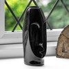 Black 23.5cm Tall Ceramic Face Flower Vase
