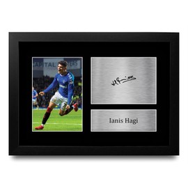 HWC Trading FR A4 Ianis Hagi Rangers Gifts Printed Signed Autograph Picture for Football Fans and Supporters - A4 Framed