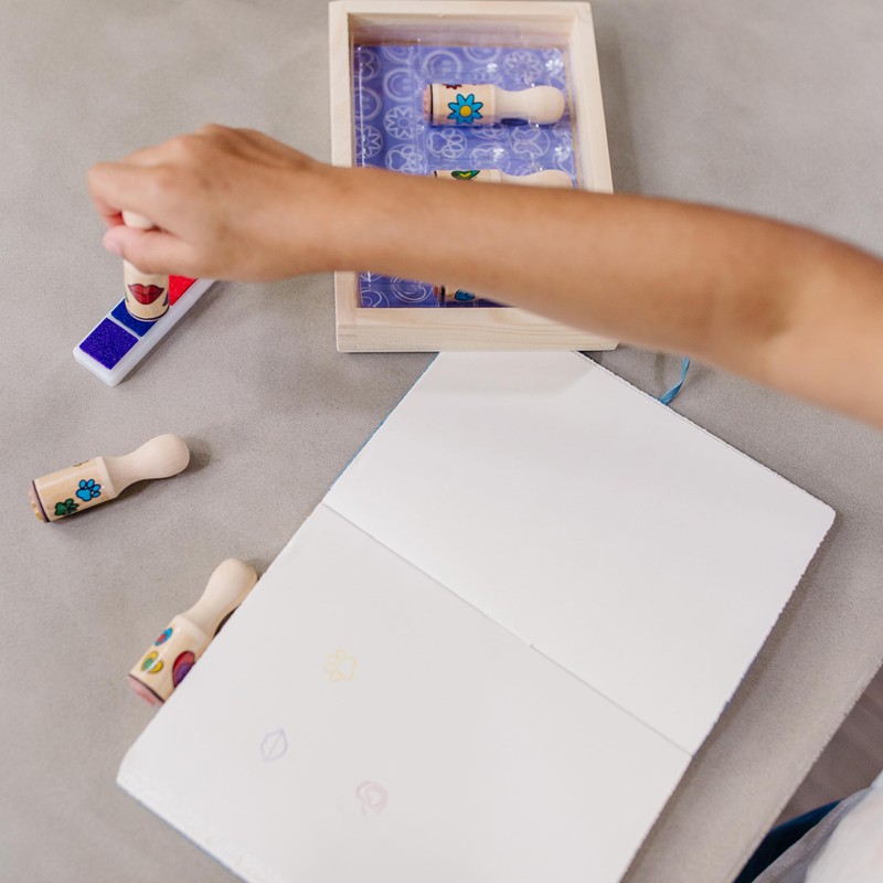 Melissa & Doug Happy Handles Wooden Stamp Set: 6 Stamps