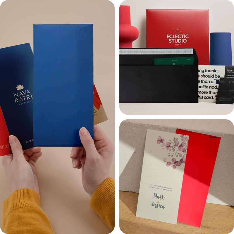 Pack of 25 Blue Envelopes DIN Long 110 x 220