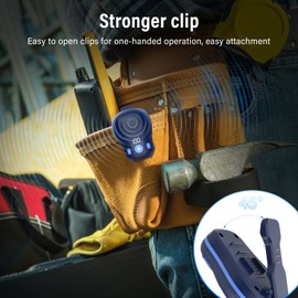 ZYHKON Wearable Bluetooth Speaker, Clip-on Wireless Portable Speakers, IP56 Waterproof Mini Clip Speaker Up to 18 Hours Battery Life, Built-in Mic for Hands-Free Music/Calls, Dark Blue