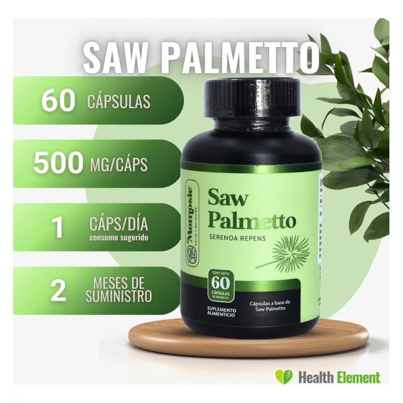 Saw Palmetto Cápsulas Salud Próstata 1000 Dura Mes Momosie