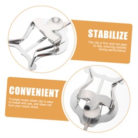 Milisten Flip Folder Marching Band Lyre for Trumpet Flip Folio and Trumpet Lyre Trumpet Lyre and Flip Folder Trumpet Music Clip Trumpet Lyre Clip Music Book Clip Metal Clamshell Clip-on