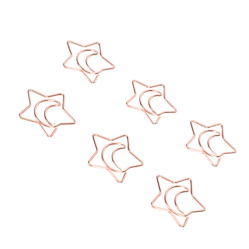 100pcs Star Moon Paper Clips Prevent Rust Skid Resistance Cute