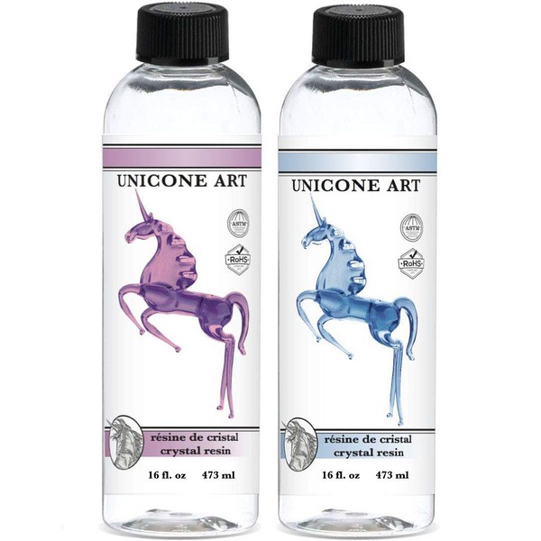 Unicone Art Epoxy Resin Kit, Crystal Clear, High Gloss, Odor
