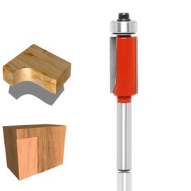 Akylin Flush Trim Router Bits 1/4 Inch Shank with Bottom Bearing,Template Bit 1/2" Cutting Dia.,for Wood Trimming