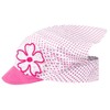 Headscarf Hat Peaked Cap Girls Summer Cotton Dots Flower, Pink-White