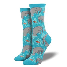 Socksmith Oh The Hu-Manatee Bright Blue One Size