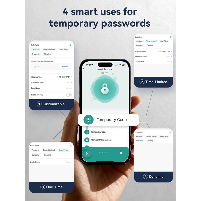 NexusLab Smart Key Lock Box with App Control, Bluetooth &
