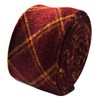 Frederick Thomas maroon red checked 100% wool mens tie