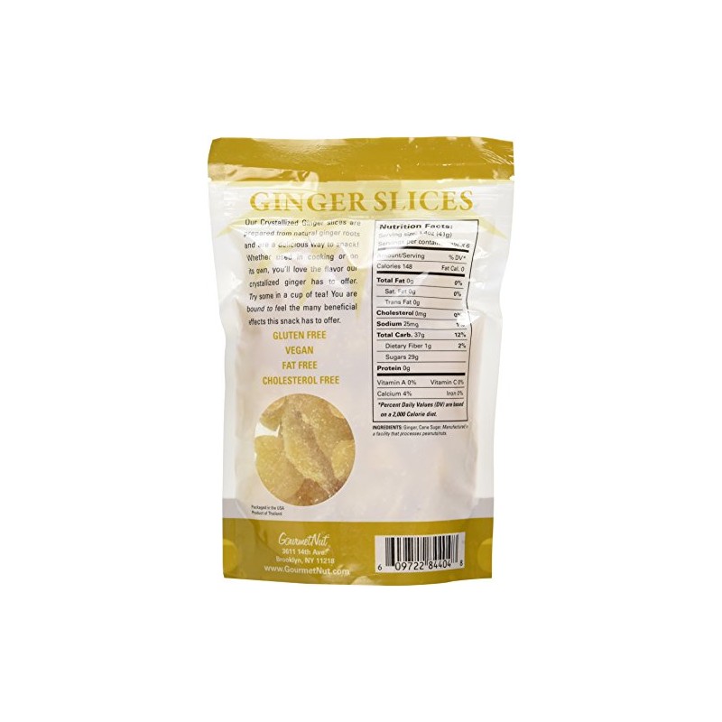 GourmetNut Gourmet on the Go Crystallized Ginger Slices (2 Pack)