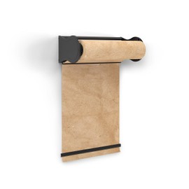 MetCrafted Deluxe Metal Wall Mounted Paper Roll Holder & Dispenser with Cutter Bar, Black, 18” Wide