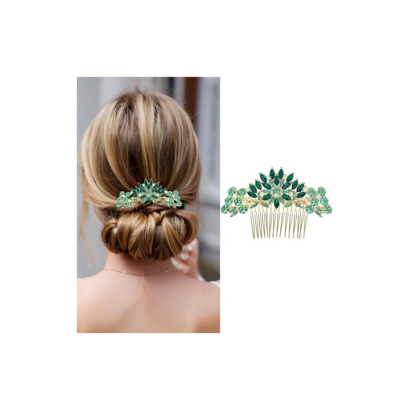Set de 3 peinetas para cabello de mujer con cristales