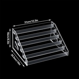 6 Tier 12" Acrylic Card Display Stand, Clear Trading Card Display Holder, Tabletop Card Organizer Stand for Display Trading Graded PSA Baseball Sports Business Cards Stickers