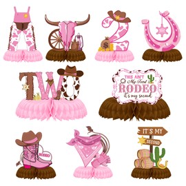 This Ain't My First Rodeo - 9 Pcs It'S My Second Cowgirl 2nd Birthday Table Decorations For Girls Western Rodeo 2 Year Old Party Decor