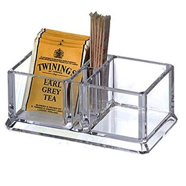 Acryl klar Tee Box 2 Fächer Container Tasche Caddy Brust für Tee und Kaffeebeutel