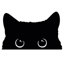 Cute Black Cat Peeking Vinyl Decal Stickers, 2 Pack, Waterproof, for Cars and Laptops, Modern Style