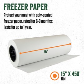 LEM Products Freezer Paper, Poly Coated, 15" x 450', White