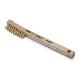 Lincoln Electric K3183-1 Brass Wire Brush, 2 x 9 Bristle Rows, 8.75" Length, Curved Handle, K3180-1