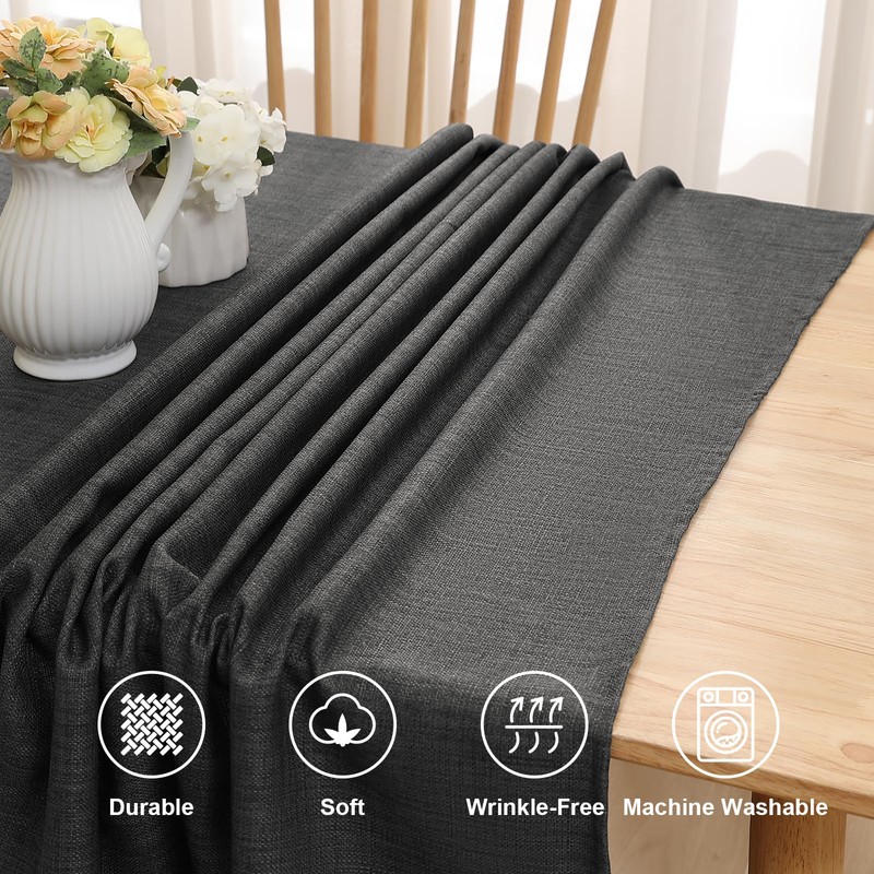 smiry Linen Table Cloth Square 140x140 cm Wipe Clean Tablecloth