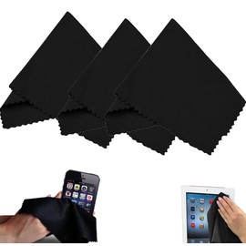(3 Pack) Microfiber Cleaning Cloths - for Tablet, Cell Phone, Laptop, LCD TV Screens and Any Other Delicate Surface 3 Black