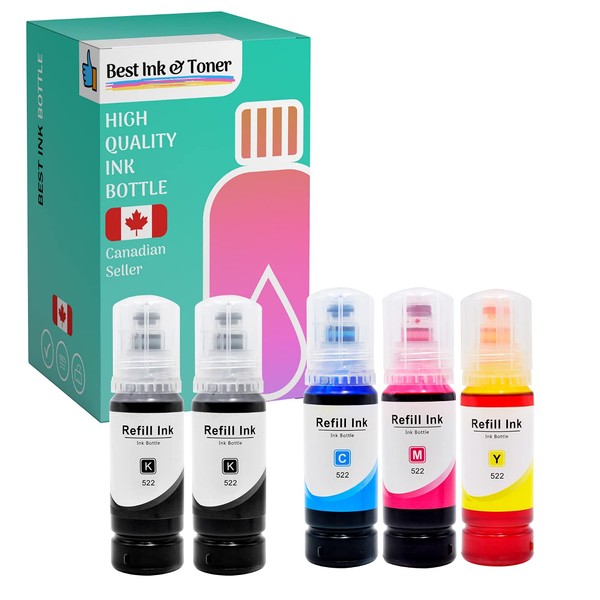Ink House Compatible Ink Bottle 5 Pack Replacements for 522