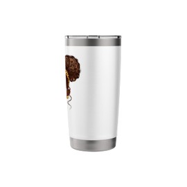 Messy Bun Leopard Headband Afro Girl Black History Month Stainless Steel Insulated Tumbler