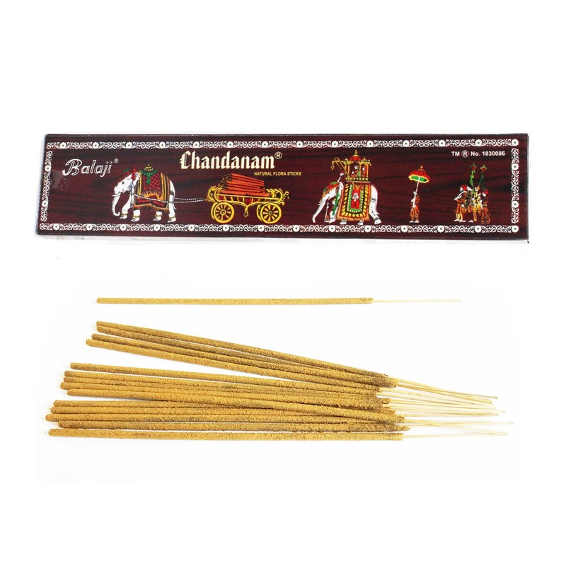 Balaji Chandanam Sandalwood Natural Flora Incense Sticks, (12 units x
