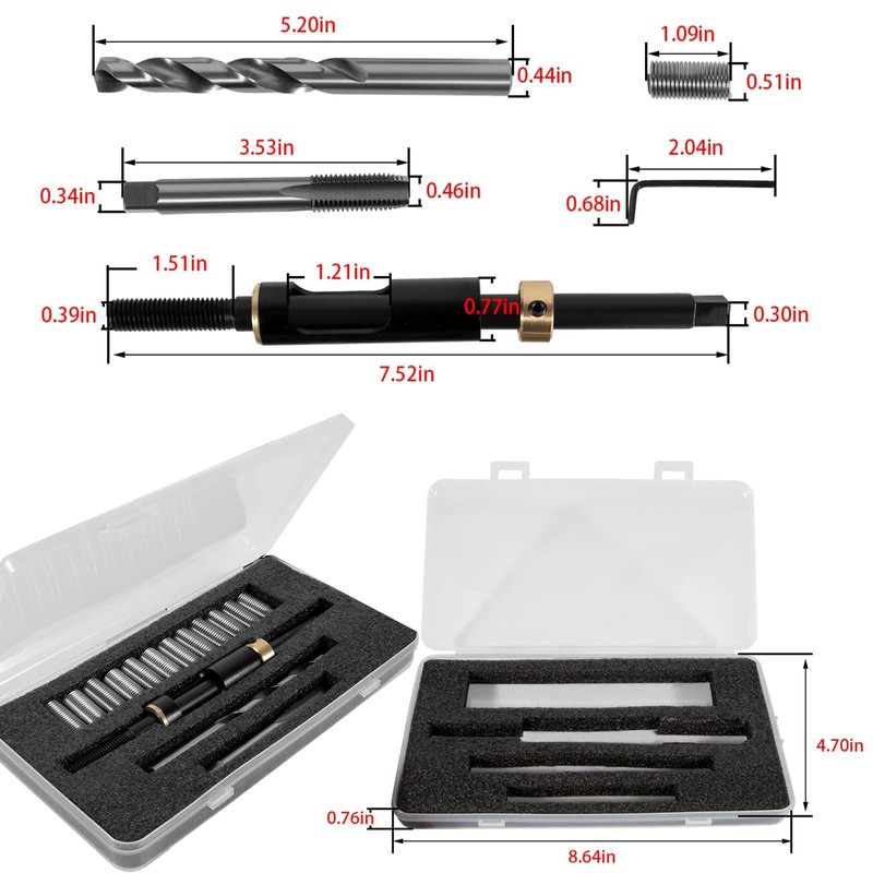 M11 x 1.5 Metric Head Bolt Thread Repair Kit Replaces