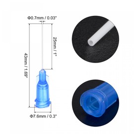 uxcell 50 Pcs 22G Plastic Dispensing Needles, 1" PP Glue Needle Tube Blunt Luer Lock Tips with PP Flexible Needle for Liquid Glue Gun, Blue